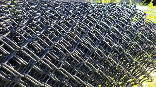 Chain Link Fabric 2" Black 50' Roll