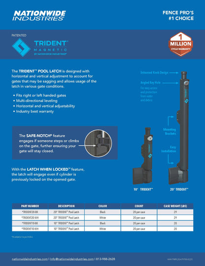 Trident™ Magnetic Pool Latch Black
