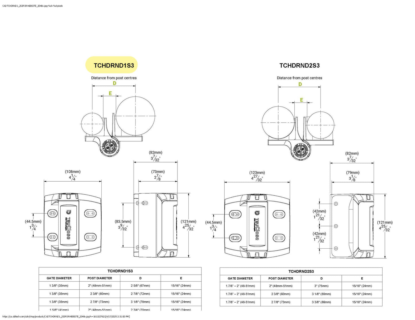 TruClose® ROUND Heavy Duty Hinges