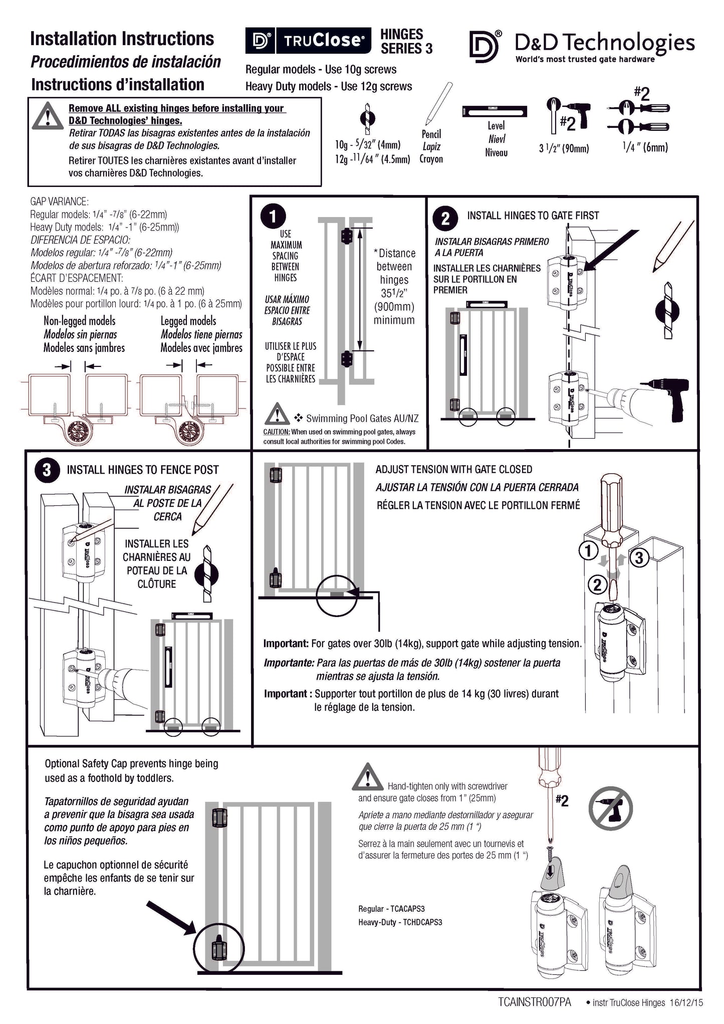 TruClose® HEAVY DUTY for Metal Gates - Black