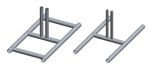 Chain Link Temp Panel Stand Post and Spreader - Galvanized