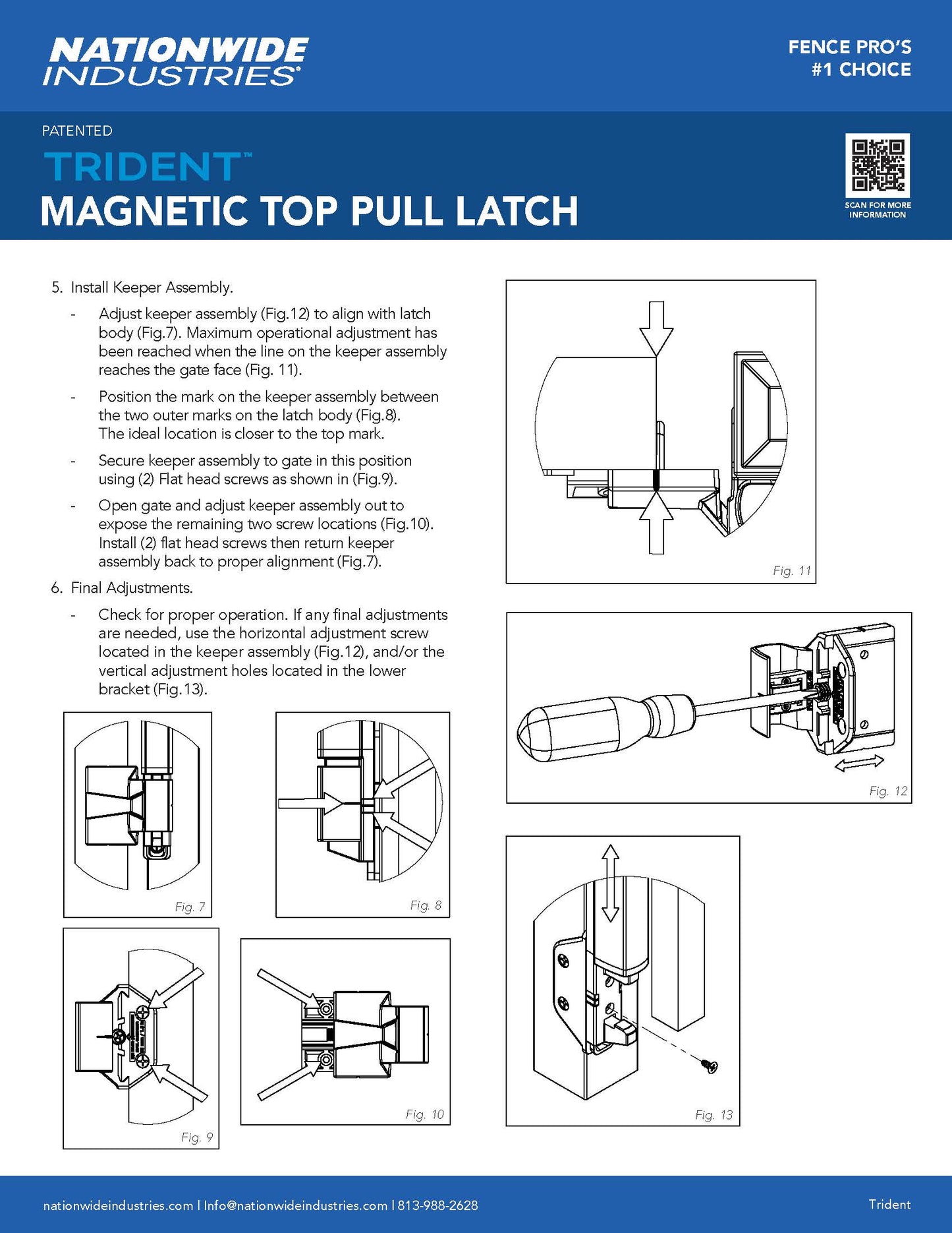 Trident™ Magnetic Pool Latch Black