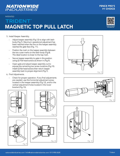 Trident™ Magnetic Pool Latch Black