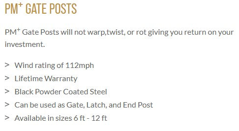 Post Master Gate Example PostMaster Gate Posts – RSF Fence Supply