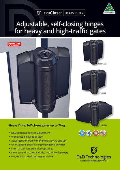 TruClose® HEAVY DUTY for Metal Gates - Black